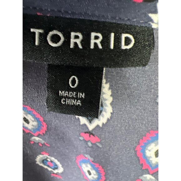 Torrid Womens Sleeveless Scoop Neck Tank Top Size 0 Gray & Pink Abstract Print - Picture 6 of 7